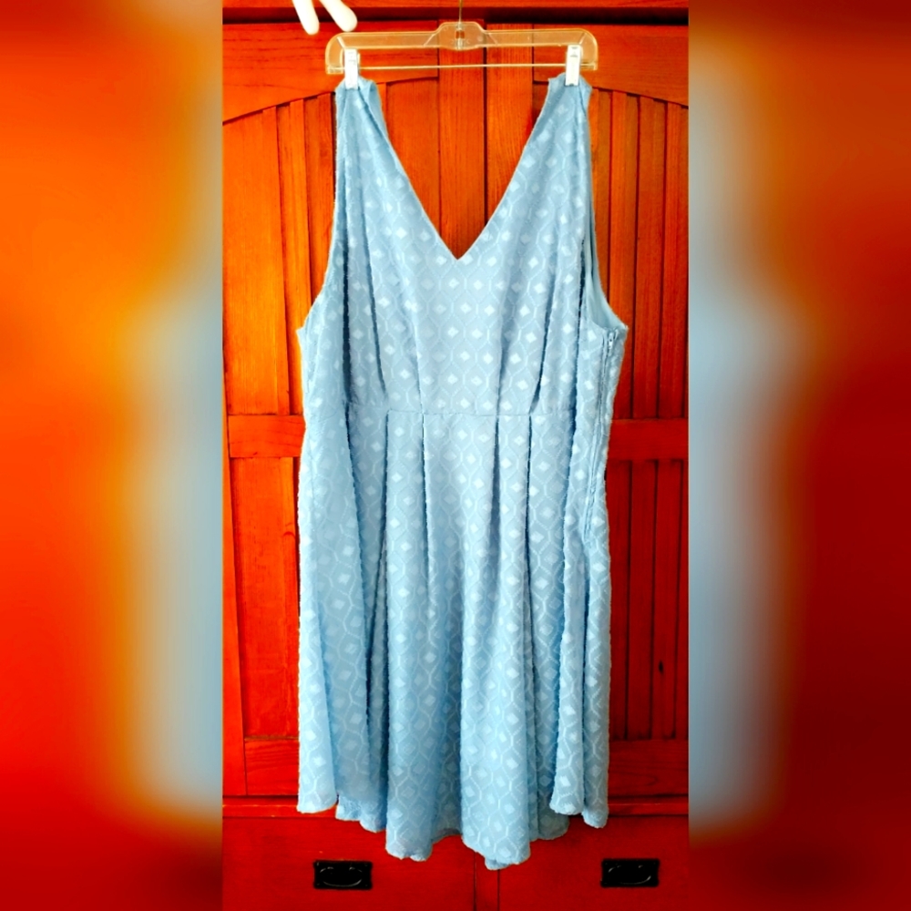 Torrid Blue Textured Chiffon Sleeveless Dress